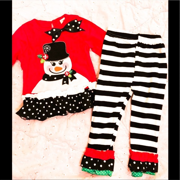 Boutique Other - Boutique Winter Snowman Pants & Top 5/6 NEW